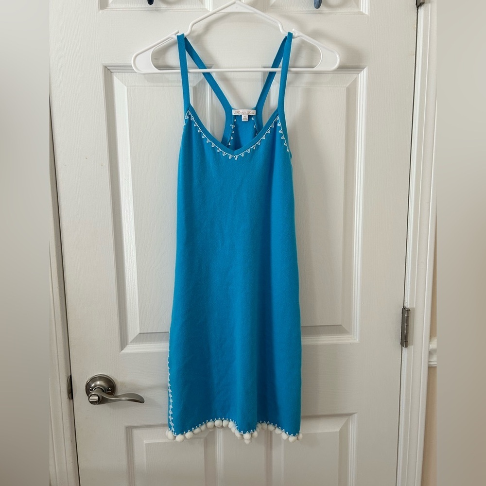 Minnie rose cotton racetrack Pom Pom dress